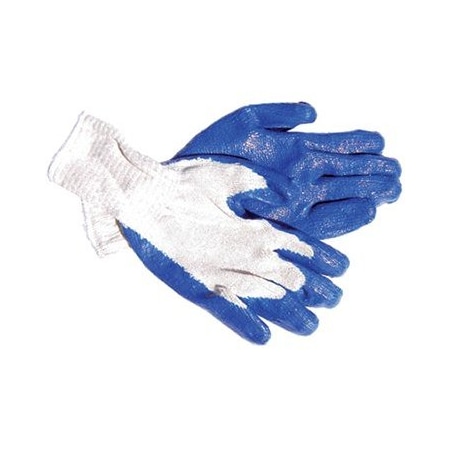 The Brush Man Polyester/Cotton Gloves, Blue Latex Palm, Size Xtra-Large, 12PK GLOVE-8429